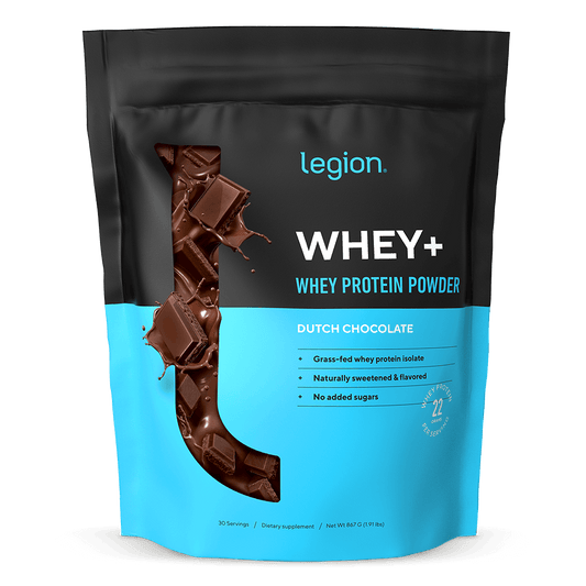 LEGION WHEY+ Whey Protein Isolate – Dutch Chocolate Flavor | 30 Servings | Premium Fast-Absorbing Protein for Muscle Recovery & Growth
