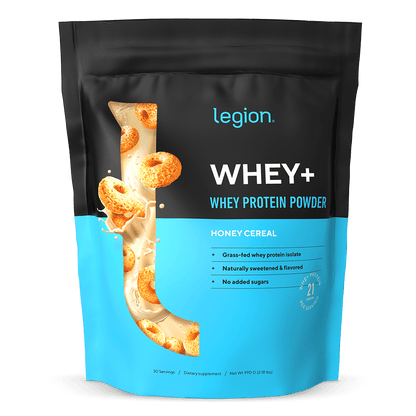 Legion Whey+ Whey Protein Isolate – Honey Cereal Flavor | 30 Servings