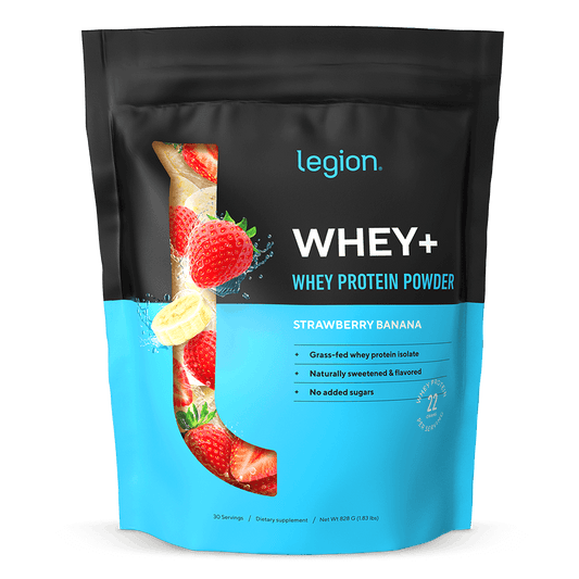 Legion Whey+ Whey Protein Isolate – Strawberry Banana Flavor | 30 Servings