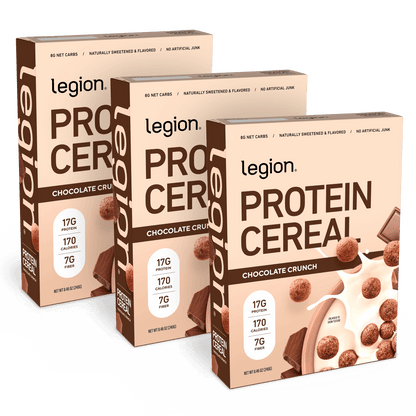 Legion Protein Cereal Natural Flavors – High-Protein, Low-Sugar Breakfast Cereal (3-Pack)
