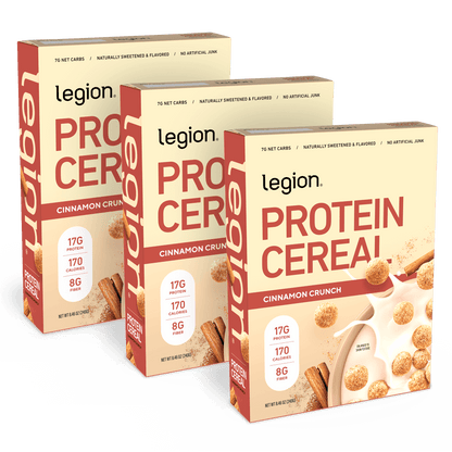 Legion Protein Cereal Natural Flavors – High-Protein, Low-Sugar Breakfast Cereal (3-Pack)