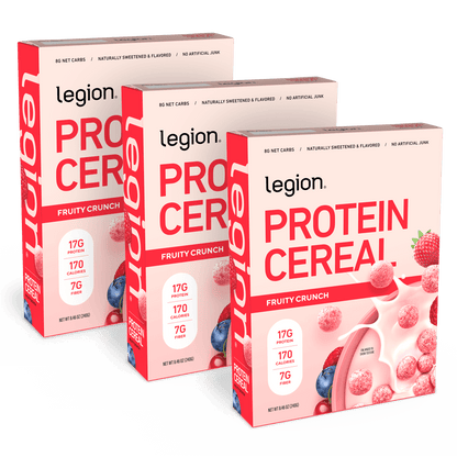 Legion Protein Cereal Natural Flavors – High-Protein, Low-Sugar Breakfast Cereal (3-Pack)