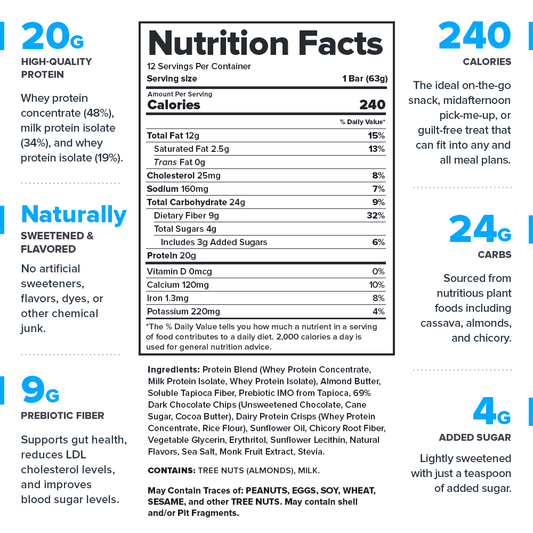 Legion Protein Bar ProCookie – Chocolate Chip Cookie Dough | High-Protein Snack | 12 Bars