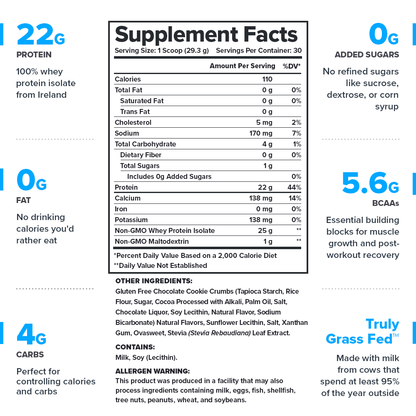 Legion Whey+ Whey Protein Isolate – Cookies & Cream Flavor | 30 Servings