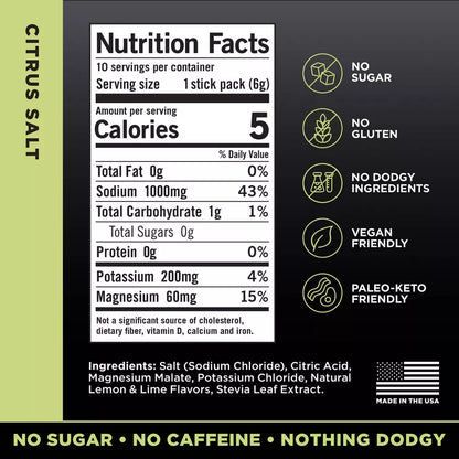 LMNT Zero-Sugar Electrolytes Drink - Citrus Salt - 2.1oz/10ct