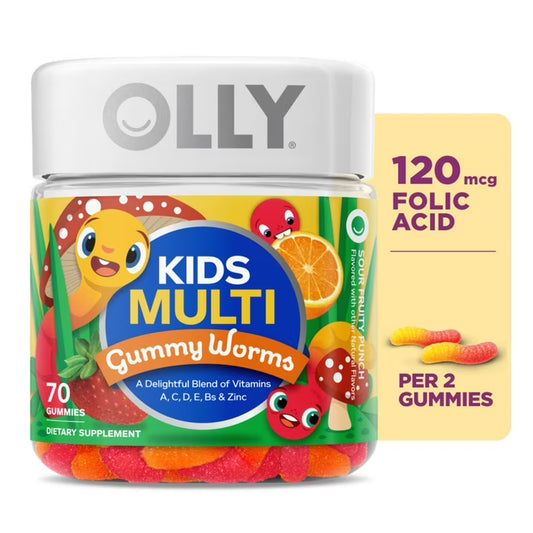 OLLY Kids Multivitamin Gummy Worms, 70 Count | Daily Vitamins for Kids with A, C, D & Zinc