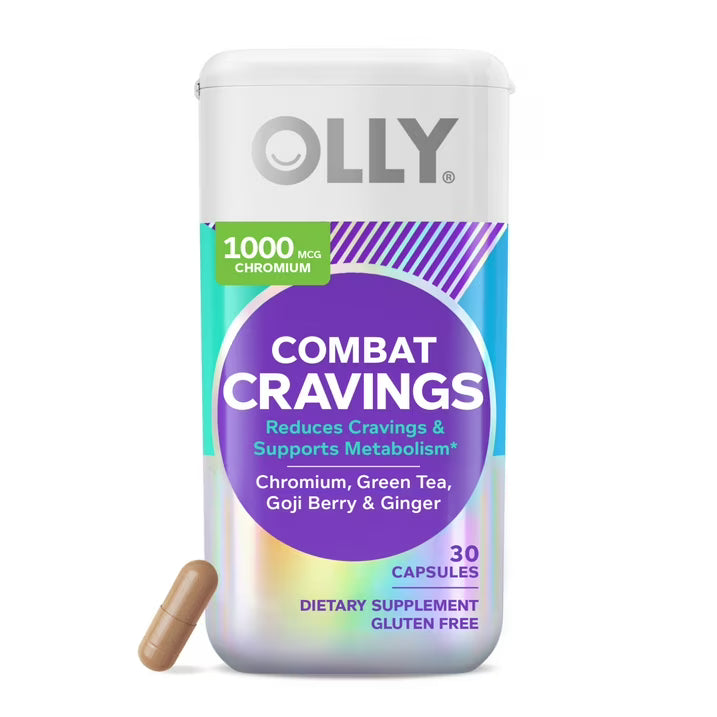 OLLY Combat Cravings Capsules, 30 Count | Chromium Picolinate Supplement for Metabolism & Craving Support