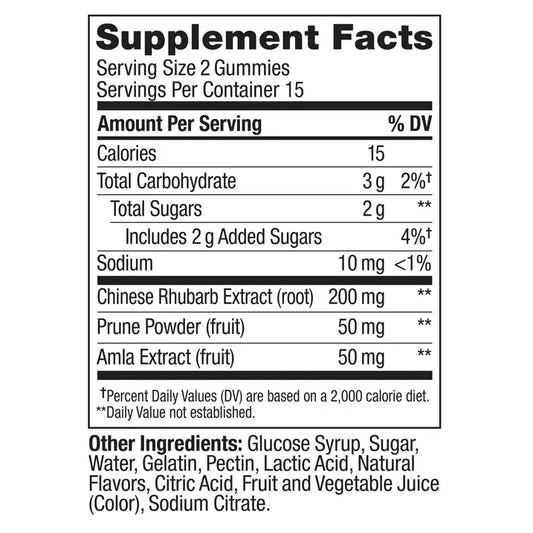 OLLY Keep It Moving Gummies, 30 Count | Constipation Support with Rhubarb, Prune & Amla Extract | Plum Berry Flavor