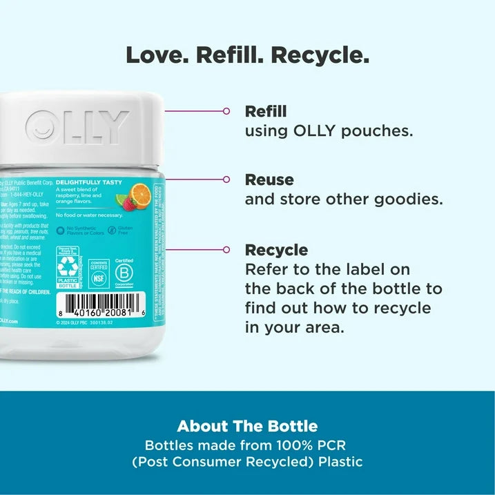 OLLY Kids Chillax Gummies, 50 Count | Magnesium & L-Theanine Supplement for Calm and Relaxation