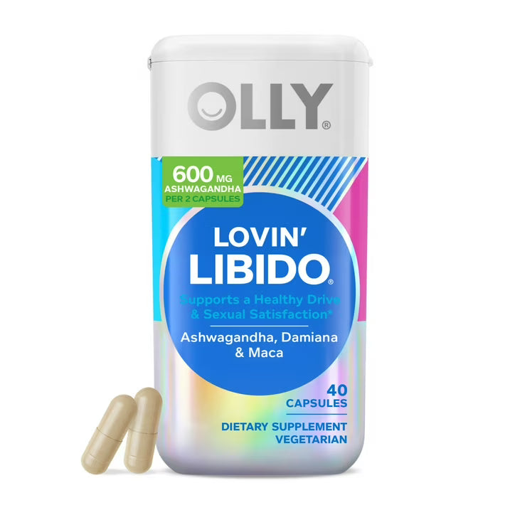 OLLY Lovin’ Libido Capsules, 40 Count | Ashwagandha & Damiana Supplement for Women’s Libido and Mood Support