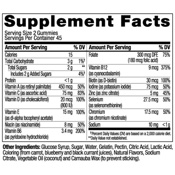 OLLY Men’s Multivitamin Gummies, 90 Count | Daily Wellness Supplement with Vitamins A, C, D, E, B-Complex & Zinc