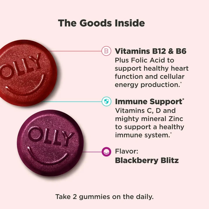 OLLY Men’s Multivitamin Gummies, 90 Count | Daily Wellness Supplement with Vitamins A, C, D, E, B-Complex & Zinc