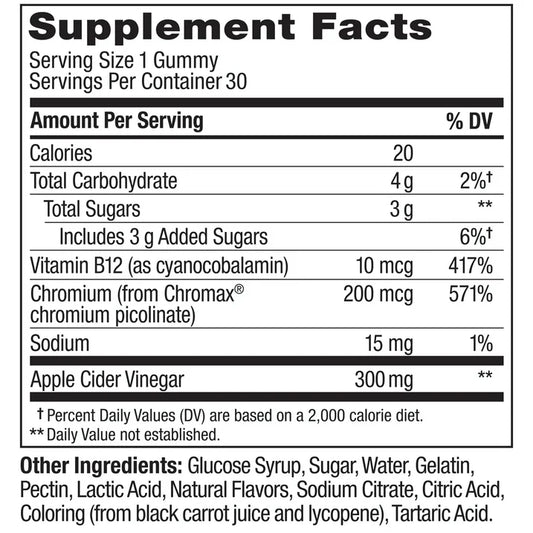 OLLY Metabolism Gummy Rings, 30 Count | Apple Cider Vinegar & Chromium Gummies for Adult Metabolism Support | Apple Flavor