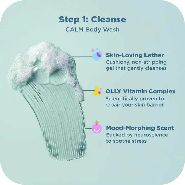 OLLY Peace Please Limited Edition Gift Set, 3-Piece Body Care & Vitamin Collection