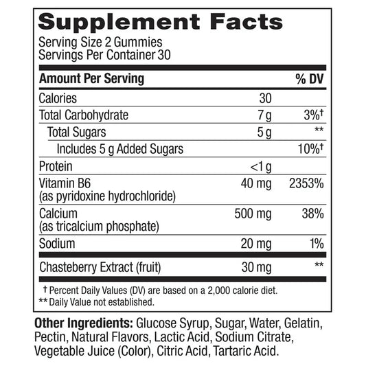 OLLY Period Hero Gummies, 60 Count | Chasteberry, Vitamin B6 & Calcium for PMS Support | Raspberry Flavor