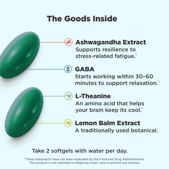 OLLY Ultra Strength Goodbye Stress Softgels, 60 Count | Ashwagandha & L-Theanine for Advanced Stress Support