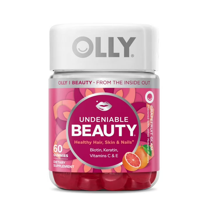 OLLY Undeniable Beauty Gummies, 60 Count | Biotin & Keratin Supplement for Healthy Hair, Skin & Nails