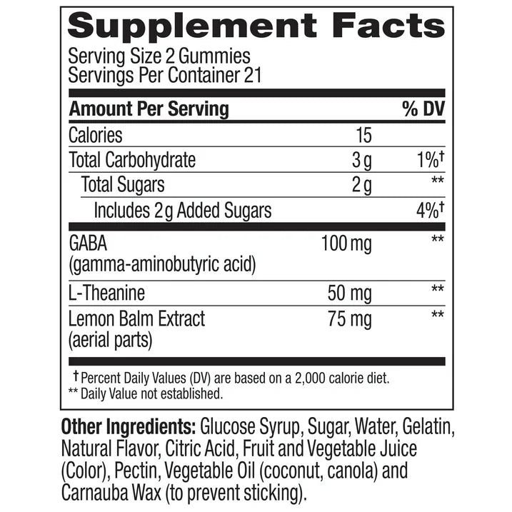 OLLY Goodbye Stress Gummies – 42 Count | Stress Support Formula with GABA, L-Theanine, Lemon Balm & Chamomile | Berry Flavor