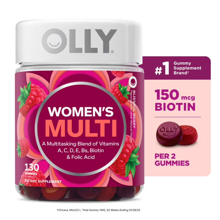 OLLY Women’s Multivitamin Gummies, 90 Count | Daily Vitamin Supplement with A, C, D, E, Biotin & Folic Acid