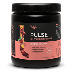LEGION PULSE Pre Workout Drink – Fruit Punch Flavor | Caffeine-Free, Stim-Free Formula for Clean Energy, Focus & Endurance