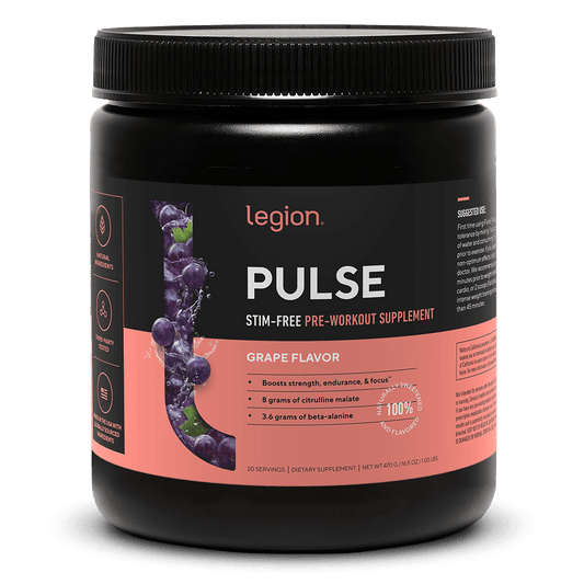 LEGION PULSE | GRAPE | CAFFEINE FREE PRE-WORKOUT STIM FREE