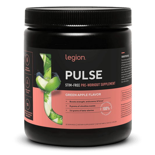 LEGION PULSE | GREENAPPLE | CAFFEINE FREE PRE-WORKOUT STIM FREE