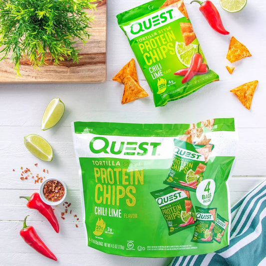 Quest Nutrition Tortilla Style Protein Chips, Chili Lime Flavor – High Protein, Low Carb Snack