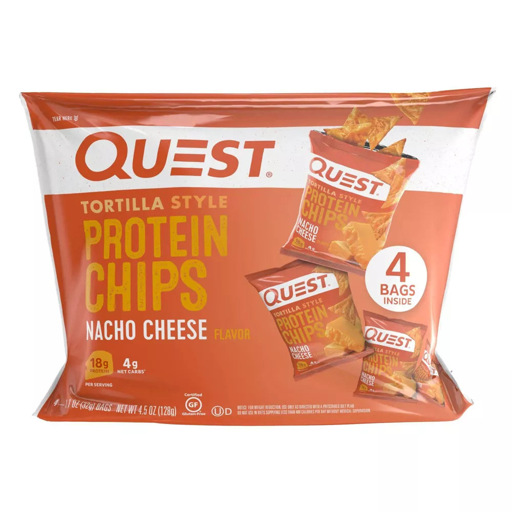 Quest Nutrition Tortilla Style Protein Chips, Nacho Cheese Flavor – High Protein, Low Carb Snack