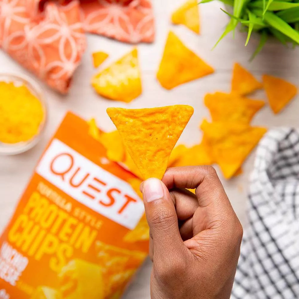 Quest Nutrition Tortilla Style Protein Chips, Nacho Cheese Flavor – High Protein, Low Carb Snack