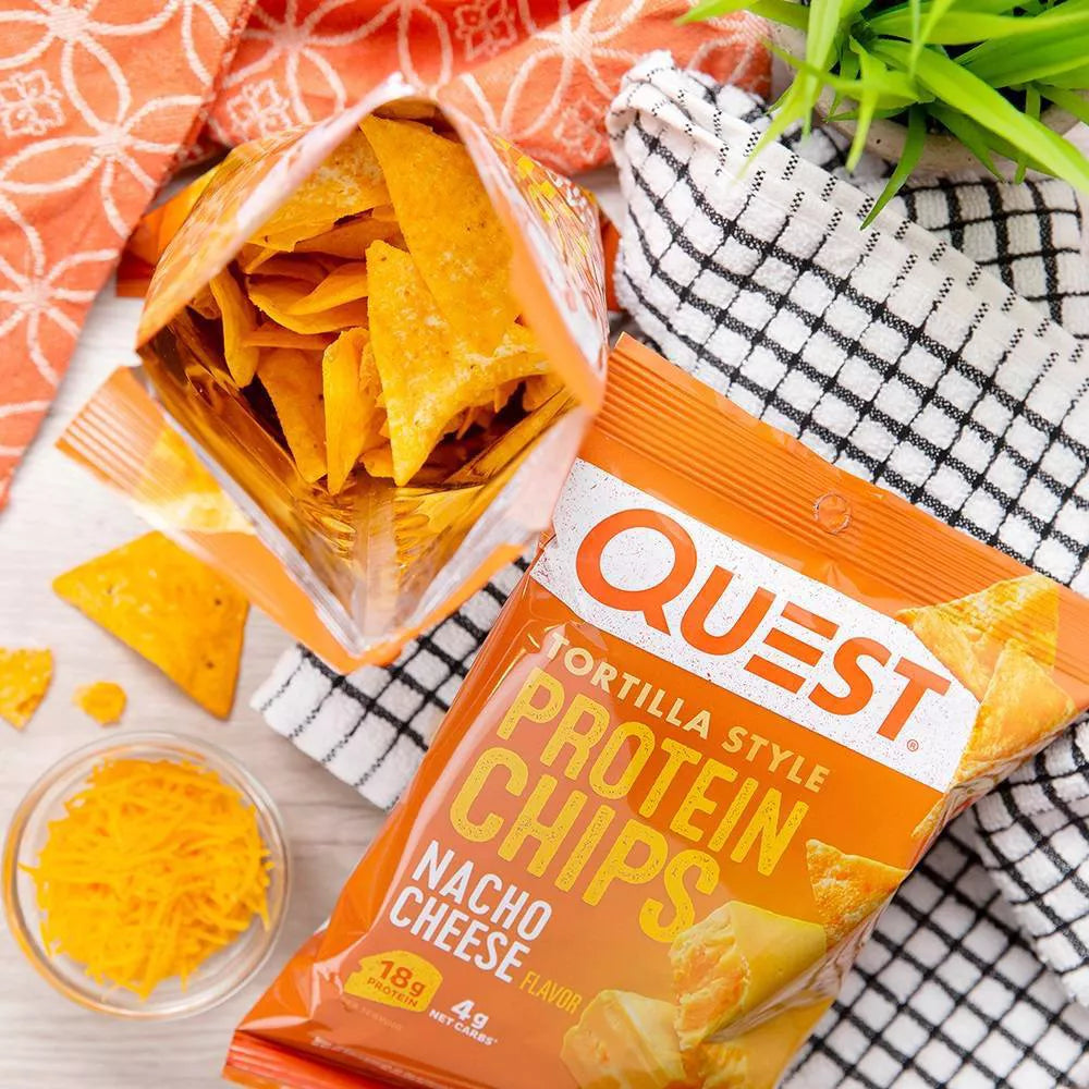 Quest Nutrition Tortilla Style Protein Chips, Nacho Cheese Flavor – High Protein, Low Carb Snack