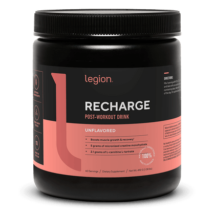 LEGION RECHARGE Post-Workout Recovery Supplement – Unflavored | Includes Creatine for Muscle Repair, Strength & Endurance