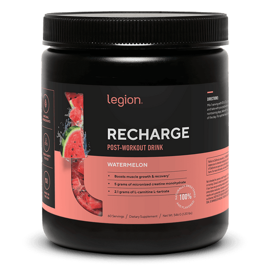 LEGION RECHARGE Post-Workout Supplement – Watermelon Flavor | Includes Creatine for Muscle Recovery, Strength & Endurance