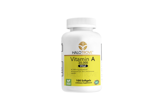 Vitamin A 25,000 IU Softgels | Support Eye, Skin & Immune Health - Halo Trove