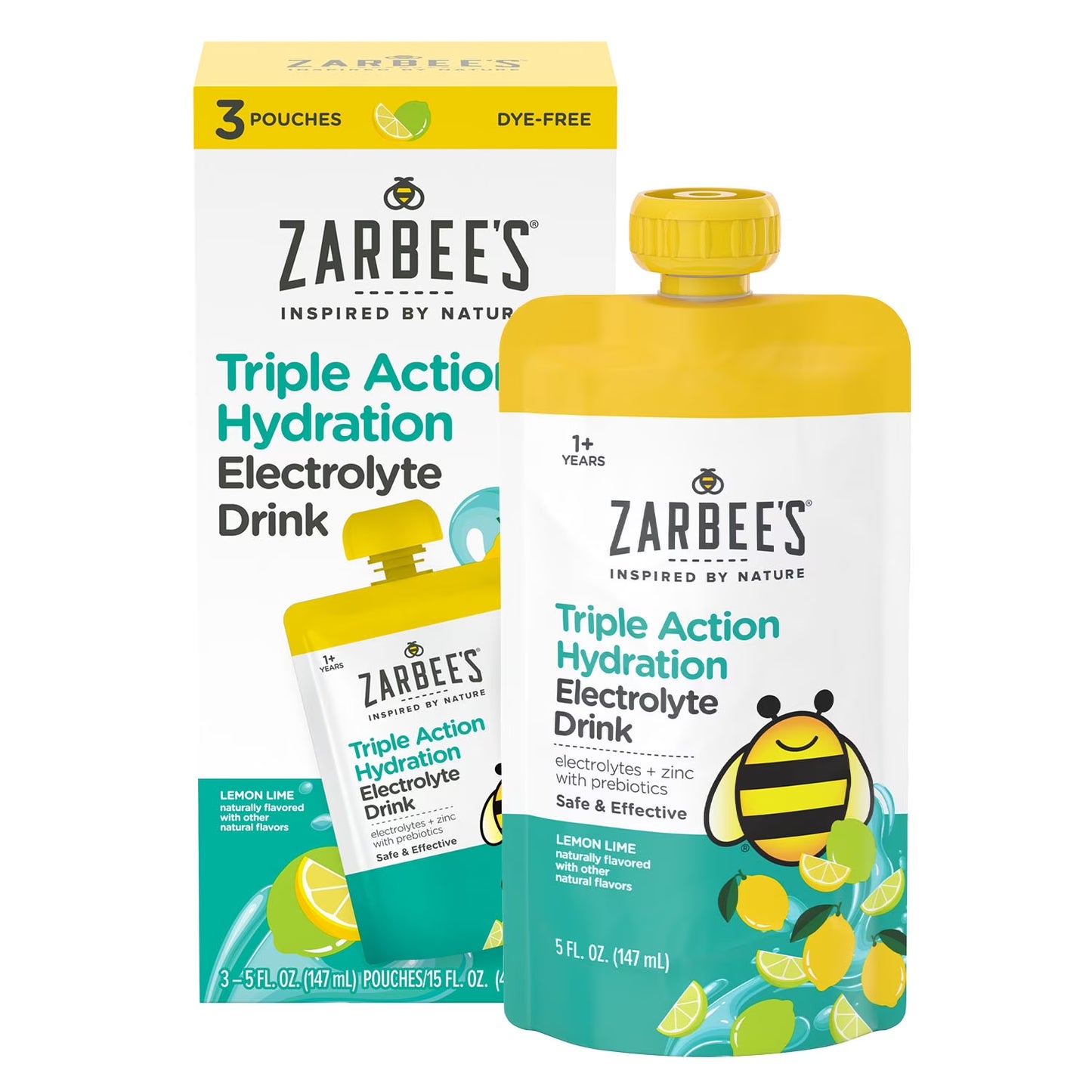 Zarbee’s Children’s Electrolyte Drink – Triple Action Hydration for Kids (3 Count)