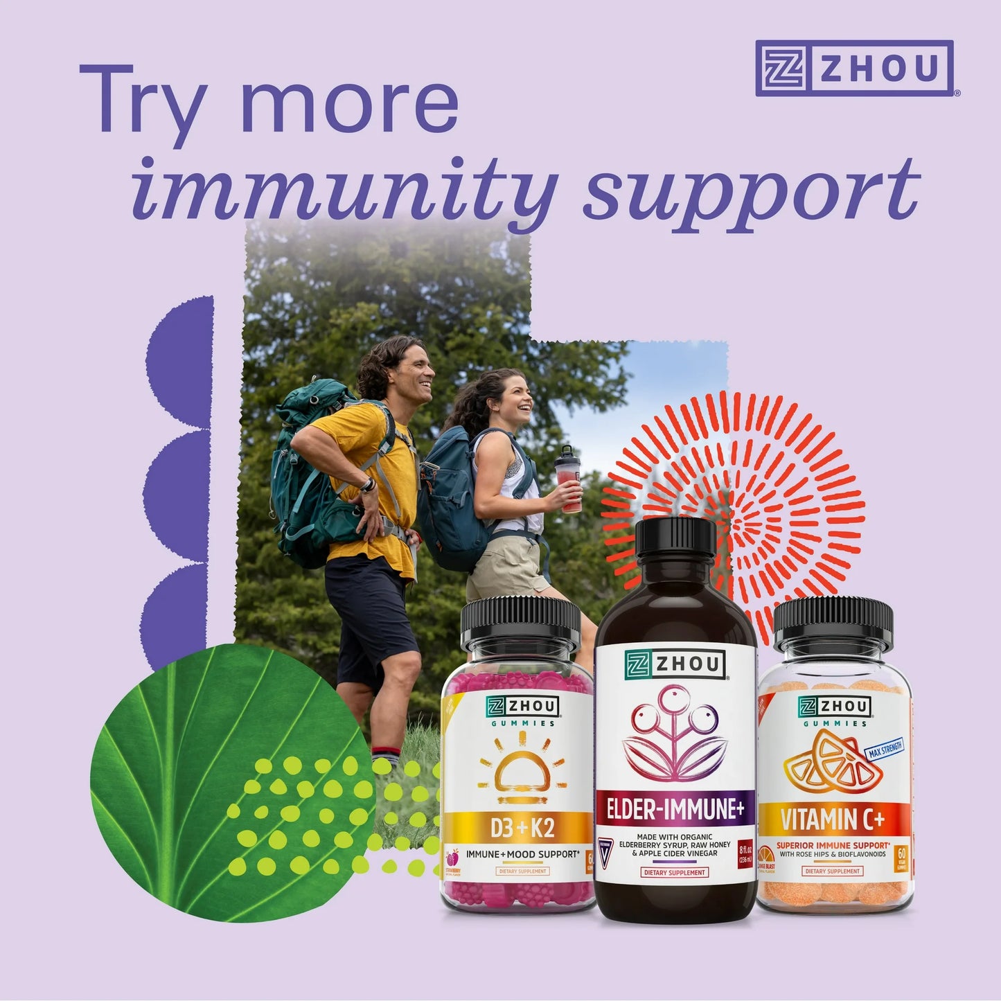 Zhou Elder-Mune: Elderberry Immune Support Gummies (60ct)