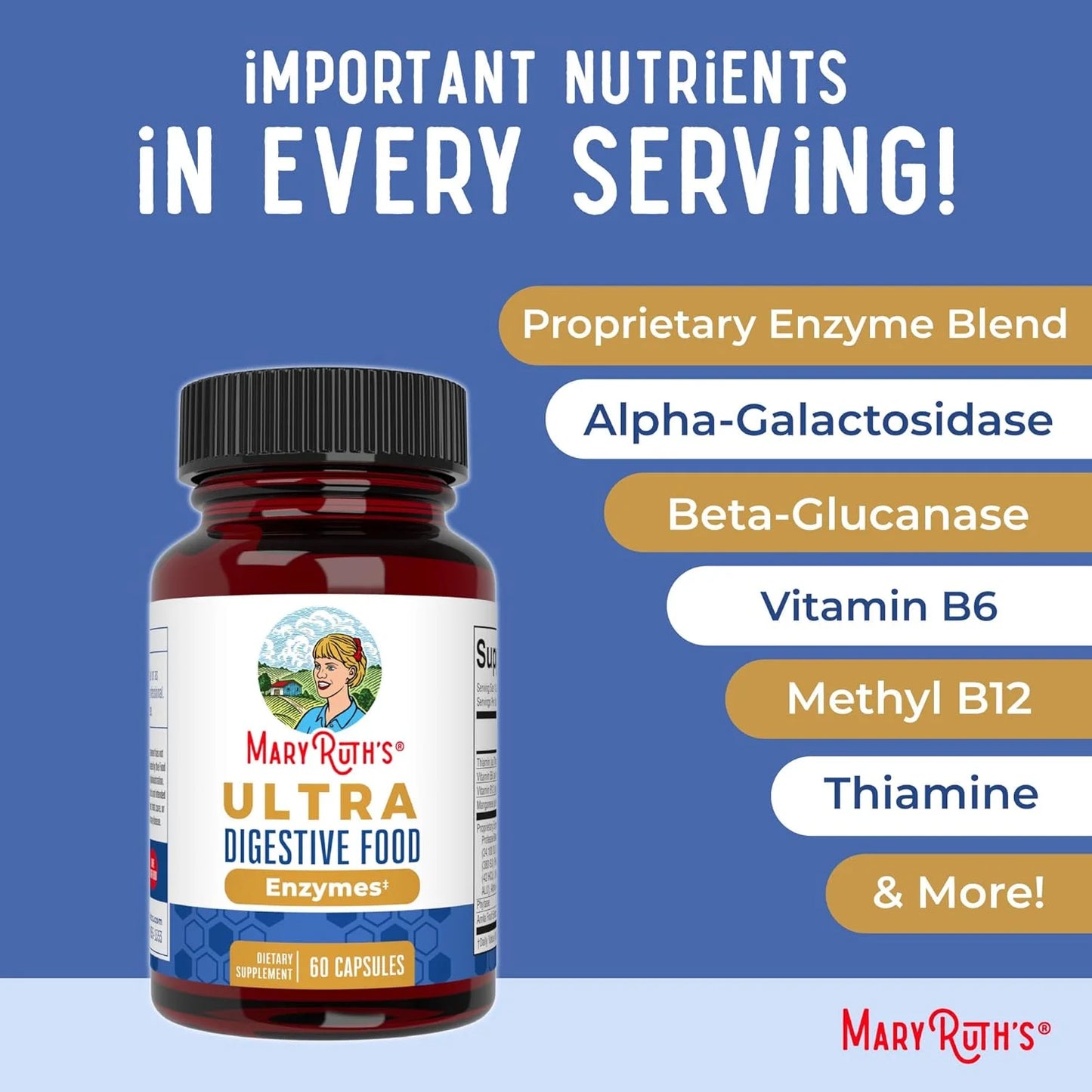MaryRuth’s Advanced Digestive Enzymes Complex – Ultra-Strength Support (60 Capsules)