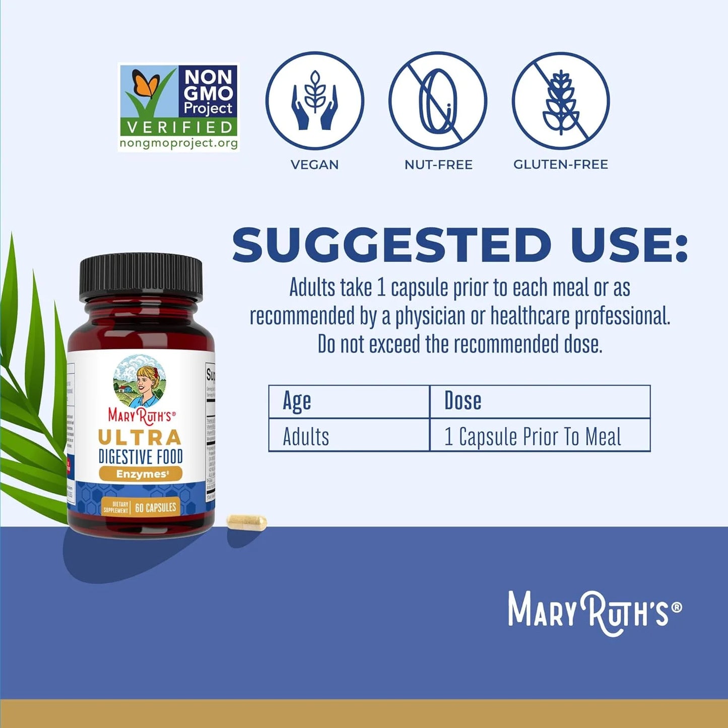 MaryRuth’s Advanced Digestive Enzymes Complex – Ultra-Strength Support (60 Capsules)