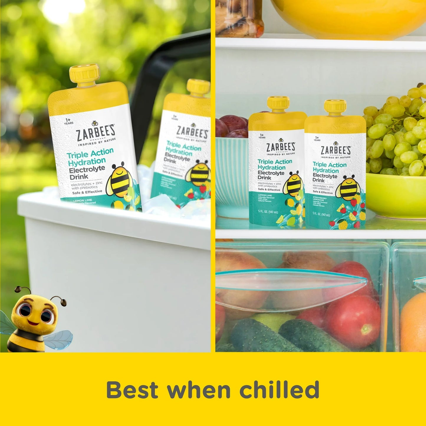 Zarbee’s Children’s Electrolyte Drink – Triple Action Hydration for Kids (3 Count)
