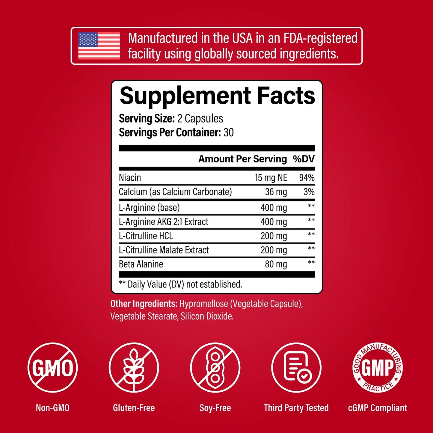 Noophoric Nitric Oxide Booster – L-Arginine & L-Citrulline Complex for Muscle Pump (60ct)