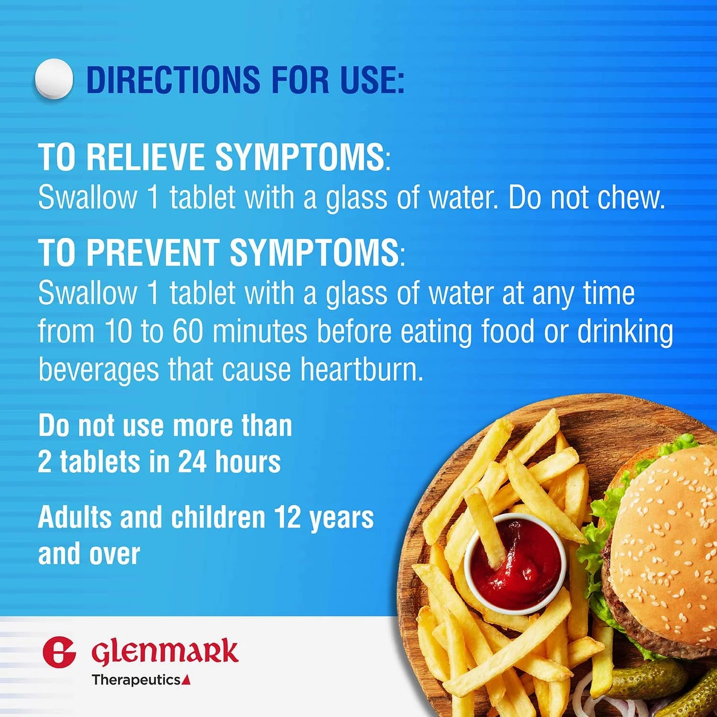 Glenmark Famotidine 10mg – Original Strength Acid Reducer & Heartburn Relief (90ct)